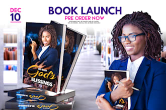 create 3d book cover mockup and book release flyer design