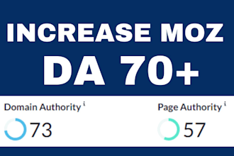 increase domain authority moz da 70