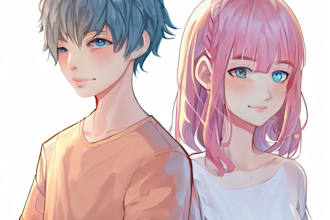 draw couple portrait or anime character from your photo