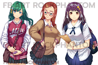 draw anime character for fanart,oc,book cover,everything