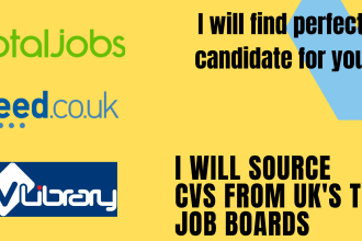 do CV sourcing from linkedin and UK job boards