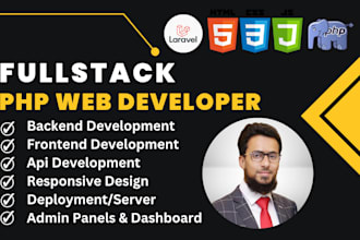 develop fullstack php website using laravel javascript html CSS lamp stack