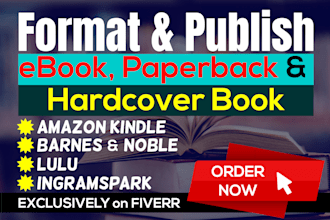 do book formatting and layout design for amazon kindle KDP ebook and paperback