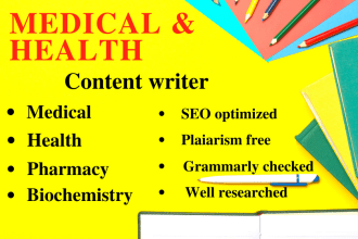 be your SEO medical and health writer as a pharmacist