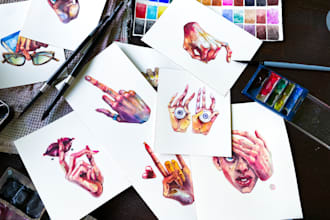 paint hands gesture or sign of your choice