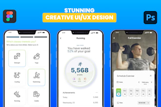 modern mobile app UI UX, wireframe and interactive design