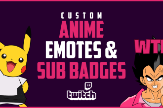 design custom pokemon naruto twitch emotes sub badges and discord stickers