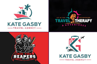 do travel agency resort vacation adventure logo design