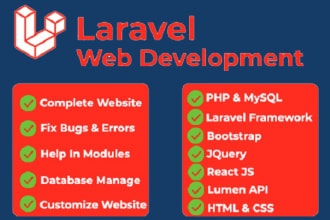 fix and develop php laravel web application