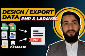 design and generate PDF files with PHP, laravel, database data