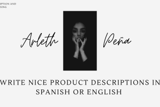 write nice product descriptions in spanish or english