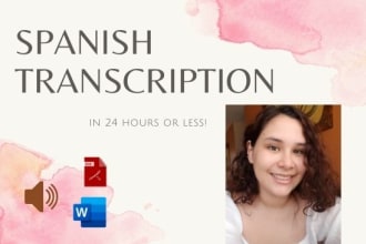 transcript any spanish audio or video in less than 24 hours
