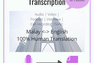 transcribe any text from english to malay