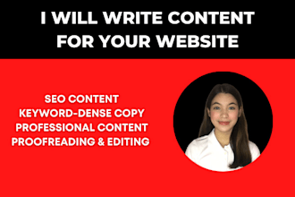 write content for your website