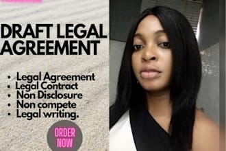 draft legal agreement, legal contract, non disclosure nda