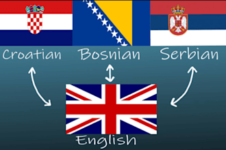 translation of english into croatian, bosnian and serbian