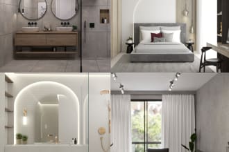do interior design and 3d render architecturial for multiple spaces