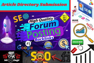 build forum backlinks, article directory submission