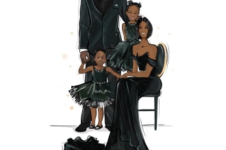 draw family portrait illustration