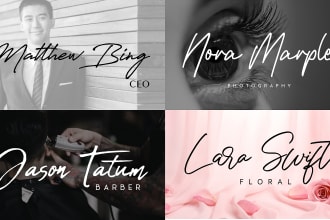 design a handwritten unique signature or signature logo