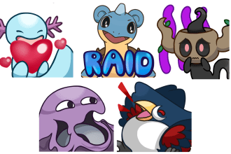 create pokemon emotes for twitch and discord, anime style