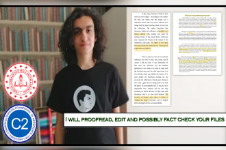 proofread, edit, and fact check your files in english or turkish