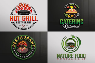 create a stunning restaurant, pizza, bakery, tacos, café and food logo design