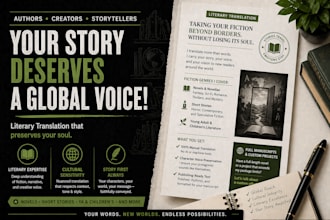 provide professional literary translation for authors