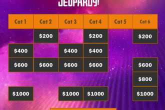 build you a fully interactive jeopardy quiz