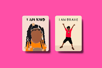 design custom positive affirmations cards for kids