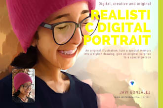 draw a digital portrait in color