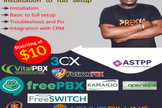 install voip, asterisk, freepbx, 3cx,vitalpbx,magnus billing,fusionpbx,pbx