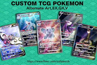 custom tcg pokemon trainer v, gx ,ex , tag team card
