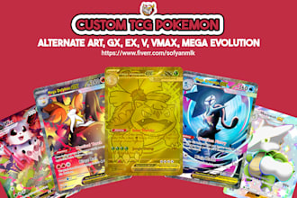 custom tcg pokemon trainer v, gx ,ex , tag team card