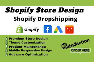 build shopify dropshipping store, shopify website and single product store