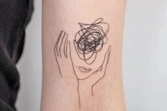 cute little one lined tattoo