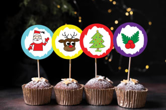 create customize printable cupcake topper and tags