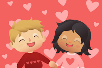do a portrait or card of you in animal crossing style