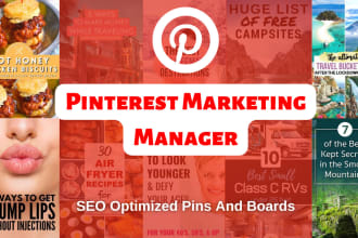 be your pinterest marketing manager with SEO pins and board