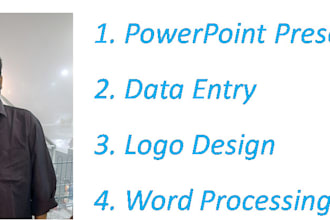do presentations, data entry, logo design