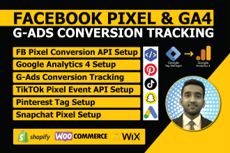 do facebook pixel ga4 google ads conversion tracking tiktok snapchat pinterest