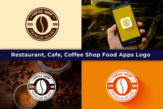 create coffeeshop restaurant food apps logo