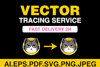 redraw, vectorize, convert logo or graphic to vector asap