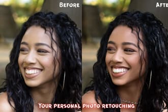 retouch and edit 2 social media profile photo, a CV photo
