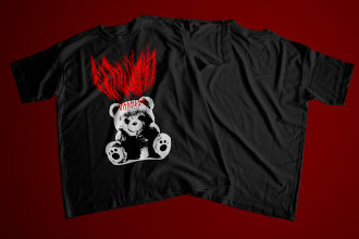 create custom and dark art illustration for t shirt