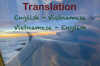 professionally translate anything from english to vietnamese and vice versa