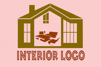 create professional modern unique furniture interior logo