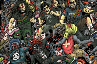 design artwork for hardcore punk band cover albums
