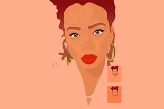 create a vector art portrait in color