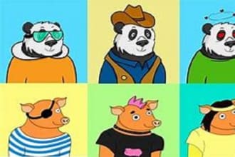 draw cartoon, mascot, avatar for nft collection